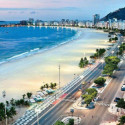 Copacabana - famous 4 km beach in Rio de Janeiro, Brazil