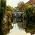 Autumn reflections in Ljubljana, Slovenia