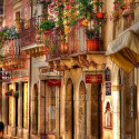 Beautiful streets, Taormina, Sicily, Italy