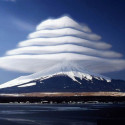 Lenticular Clouds over Mount Fuji, Japan