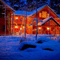 Snowy Night , The Suttle lake lodge ,Oregon , USA