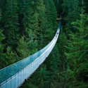 The Capilano suspension bridge in Vancouver , Canada