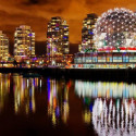 Vancouver Science World Night View, BC, Canada