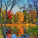 Autumn Lake, Adirondacks, New York, USA