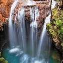 Turquoise waterfall in Brazil