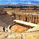 Beautiful ruins of an ancient theatre, Hierapolis, Turkey