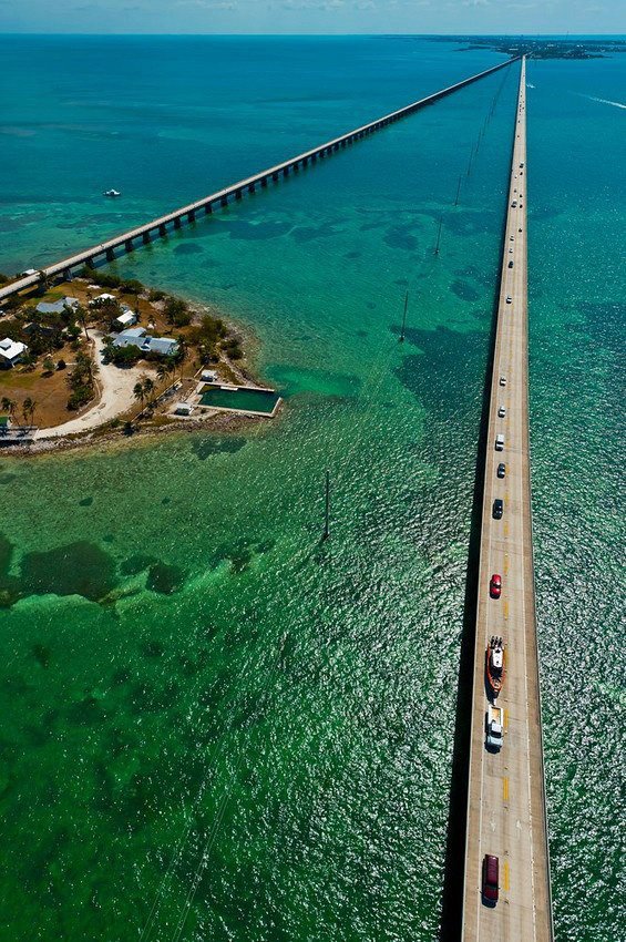 Aerial View of the Seven Mile Bridge, Florida Keys, Florida, USA
