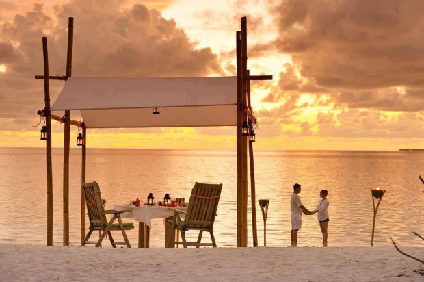 Romantic dinner at Fun Island Resort, Maldives