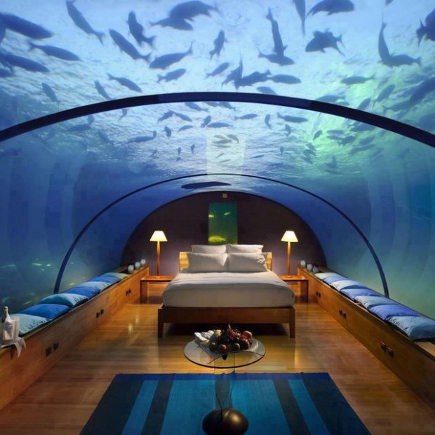 Underwater Bedroom, The Hilton Hotel and resort, Maldives