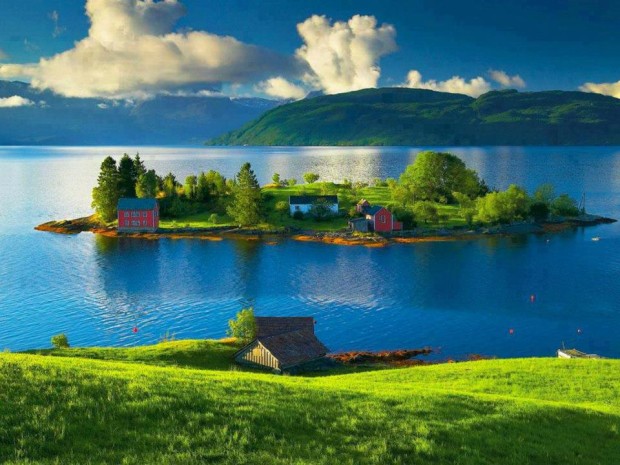 Beautiful small island of the coast of Norway