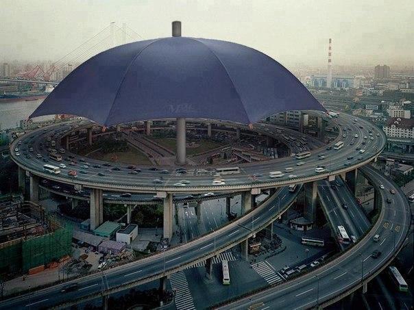 The largest umbrella in the world , Gansu Province , China
