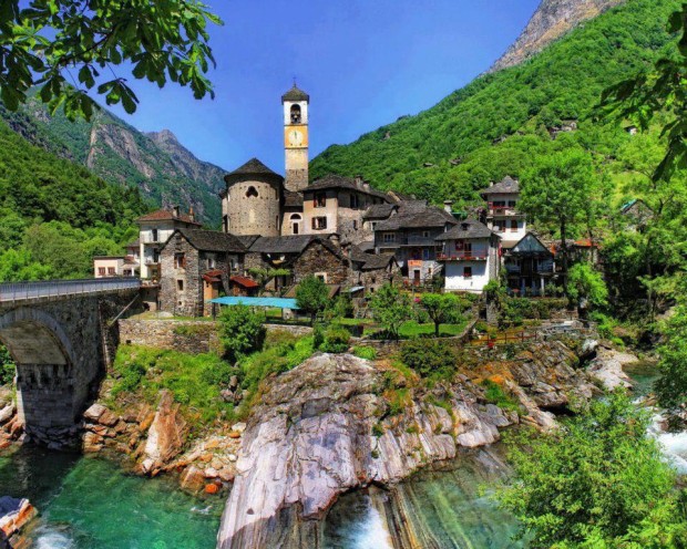 Beautiful village of Ticino lavertezzo , Switzerland
