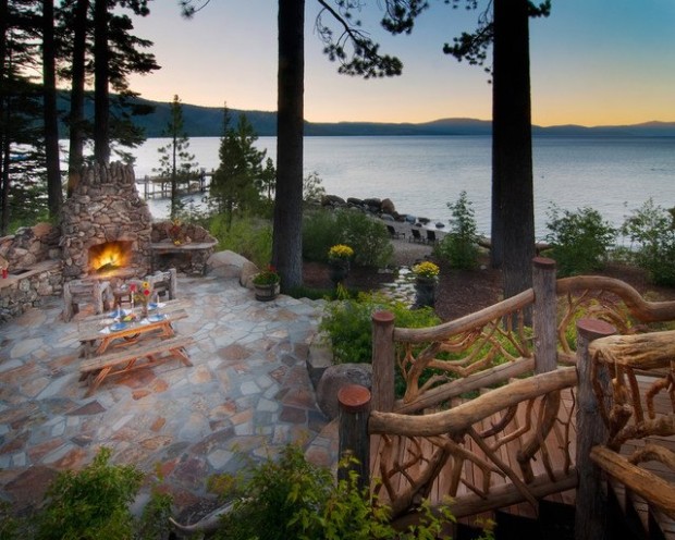 Outdoor Fireplace , Lake Tahoe , California, USA