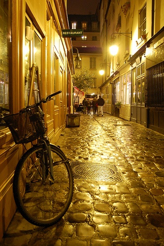Golden streets of Paris, France