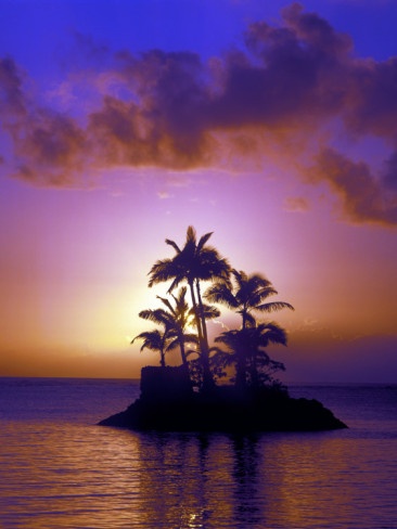 Beautiful Sunset at South Pacific, Hawaii