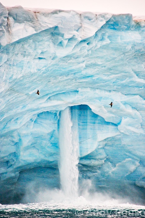 Iceberg waterfall, Svalbard, Norway