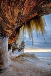 Ice caves on Apostle Islands, Bayfield, Wisconsin, USA