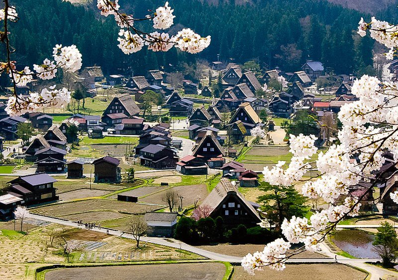 The village of Ogimachi, Shirakawa-mura, Gifu Prefecture, Japan