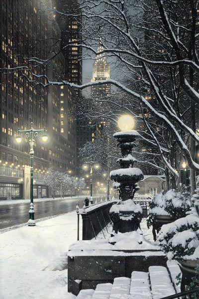 Winters Night, New York, USA