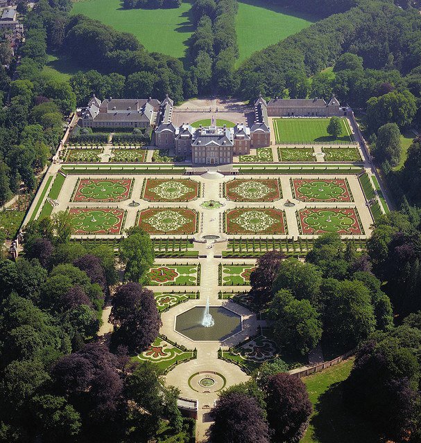 Aerial view of Het Loo Palace , near Apeldoorn , Netherlands