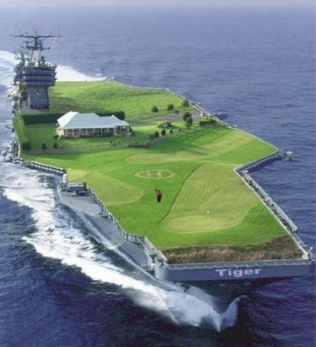Amazing Ship with a huge golf course