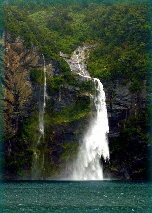 Milford Sound Waterfall, New Zealand