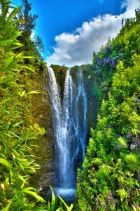Secret waterfall in Papaaea Ahupua`a, Haiku, Maui, Hawaii