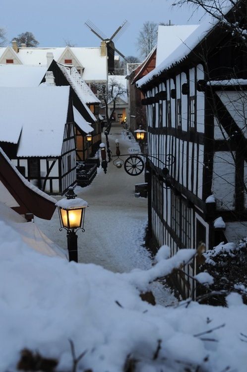 Snowy Village, Aarhus, Denmark